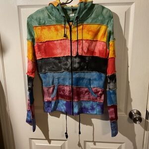 NWOT Multicolor Nepalese Cotton Hoodie